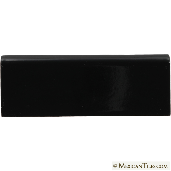 Mexican Tile - 2x6 Obsidiana Gloss Surrface Bullnose